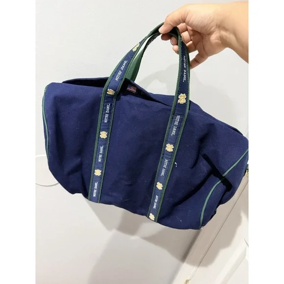 NOTRE DAME Warden Brooks Canvas Banker Duffle Bag Navy Made in USA NWT P - Picture 5 of 5
